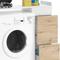 Vicco Armoire machine à laver Blanc 99x98cm avec 2 tiroirs