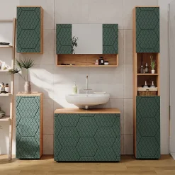 Vicco Armoire midisch Vert/force de lor Chêne 30x81cm avec 1 tiroir, 2 compartiments, salle de bain* Armoire De Salle De Bains