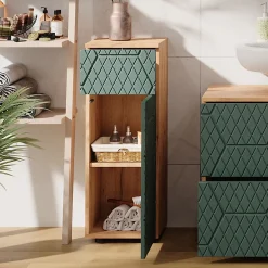 Vicco Armoire midisch Vert/force de lor Chêne 30x81cm avec 1 tiroir, 2 compartiments, salle de bain* Armoire De Salle De Bains
