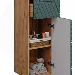 Vicco Armoire midisch Vert/force de lor Chêne 30x81cm avec 1 tiroir, 2 compartiments, salle de bain* Armoire De Salle De Bains