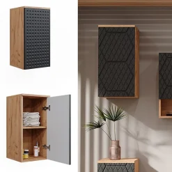 Vicco Armoire murale Anthracite à pois 30x59cm 2 compartiments, salle de bain* Armoire De Salle De Bains