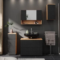Vicco Armoire murale Anthracite à pois 30x59cm 2 compartiments, salle de bain* Armoire De Salle De Bains