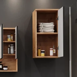 Vicco Armoire murale Anthracite à pois 30x59cm 2 compartiments, salle de bain* Armoire De Salle De Bains