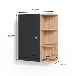 Vicco Armoire murale de salle de bain Anthracite 47.2x59.2cm* Armoire De Salle De Bains