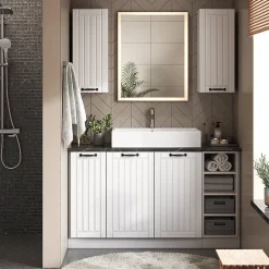 Vicco Armoire murale de salle de bain Vert Or Campagne 60x40cm Plat