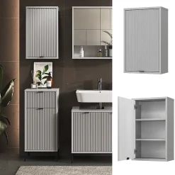 Vicco Armoire murale Gris 40x65cm avec 2 étagères