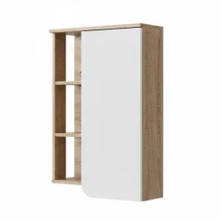 Vicco Armoire murale Sonoma/blanc 50x75cm avec porte et compartiments ouverts* Armoire De Salle De Bains