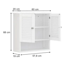Vicco Armoire murale universelle Blanc 60x66cm avec 2 portes* Armoire De Salle De Bains
