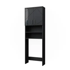 Vicco Armoire pour machine à laver Anthracite Haute brillance 64x190.5cm* Meuble Wc