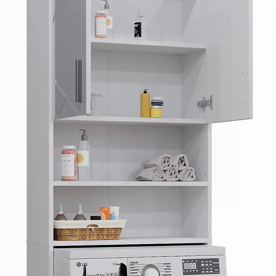 Vicco Armoire pour machine à laver Blanc Haute brillance 64x190.5cm* Meuble Wc