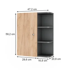 Vicco Armoire suspendue Anthracite 47.2x59.2cm* Armoire De Salle De Bains