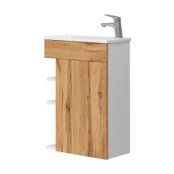 Vicco Ensemble de meubles de salle de bain Chêne de force doré 2 parties, avec lavabo* Lave-Mains