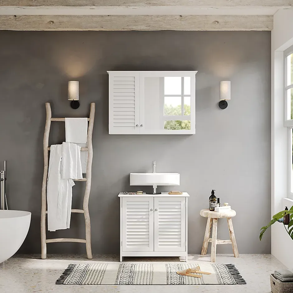 Vicco Ensemble de meubles de salle de bain Blanc 2 parties* Ensemble Meuble De Salle De Bains