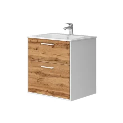 Vicco Ensemble de meubles de salle de bains Chêne blanc/force de lor 61x61.5cm avec lavabo* Lave-Mains