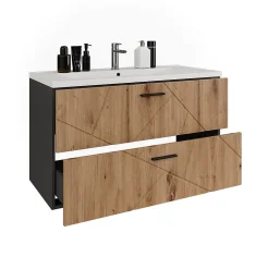 Vicco Ensemble de meubles de salle de bains Anthracite/Artisan 2 pièces