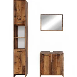 Vicco Ensemble de meubles de salle de bain Chêne rustique 3 pièces, avec armoire haute* Ensemble Meuble De Salle De Bains