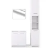 Vicco Ensemble de meubles de salle de bain Blanc 3 pièces, avec armoire haute