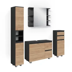 Vicco Ensemble de meubles de salle de bain Gris 4 parties