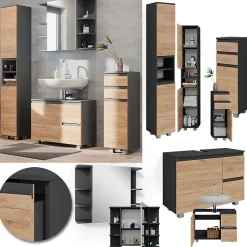 Vicco Ensemble de meubles de salle de bain Gris 4 parties