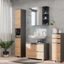 Vicco Ensemble de meubles de salle de bain Gris 4 parties