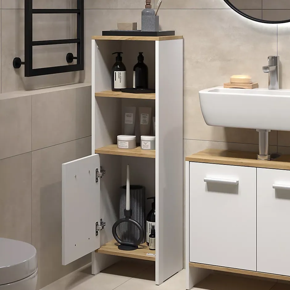 Vicco Ensemble de meubles de salle de bains Chêne blanc/force de lor 3 pièces* Ensemble Meuble De Salle De Bains