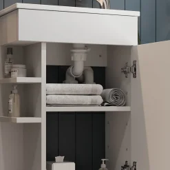 Vicco Ensemble de meubles de salle de bain Blanc 2 parties, avec lavabo* Lave-Mains