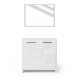 Vicco Ensemble de meubles de salle de bain Blanc Haute brillance 2 parties