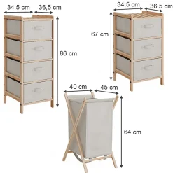 Vicco Ensemble de meubles de salle de bains Beige 3 pièces* Ensemble Meuble De Salle De Bains