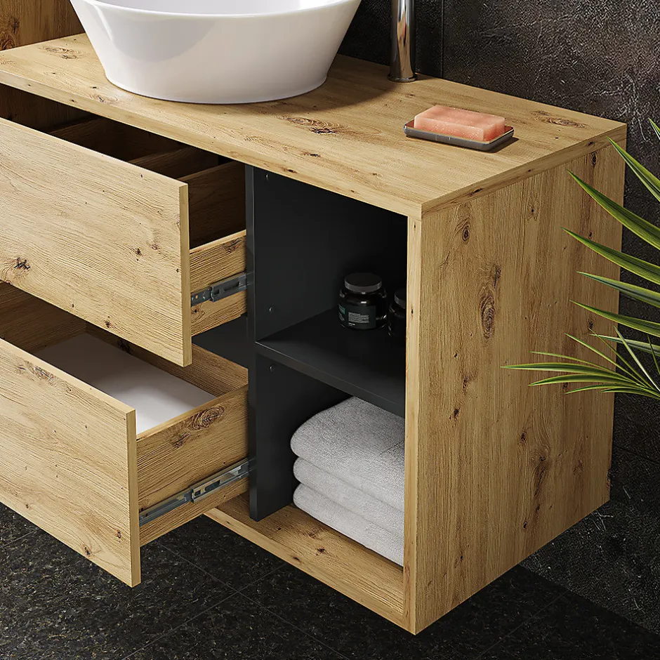 Vicco Ensemble de meubles de salle de bain Marron 4 parties* Ensemble Meuble De Salle De Bains