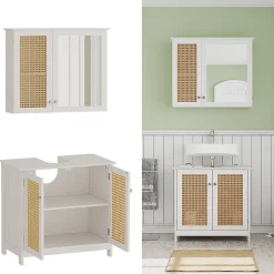 Vicco Ensemble de meubles de salle de bain Blanc 2 pièces* Ensemble Meuble De Salle De Bains