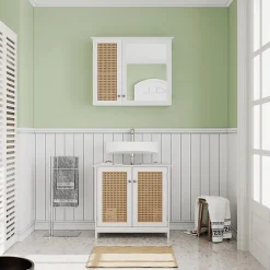 Vicco Ensemble de meubles de salle de bain Blanc 2 pièces* Ensemble Meuble De Salle De Bains