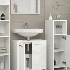 Vicco Ensemble de meubles de salle de bain Blanc Haute brillance 3 parties* Ensemble Meuble De Salle De Bains
