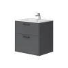 Vicco Ensemble de meubles de salle de bains Anthracite 61x61.5cm avec lavabo