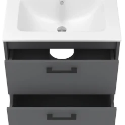Vicco Ensemble de meubles de salle de bains Anthracite 61x61.5cm avec lavabo