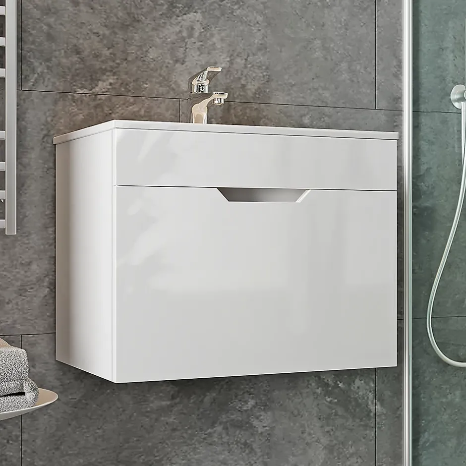 Vicco Ensemble meubles bain Blanc 2 pièces, armoire basse 60 cm