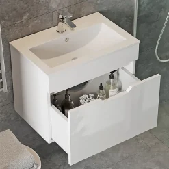 Vicco Ensemble meubles bain Blanc 2 pièces, armoire basse 60 cm