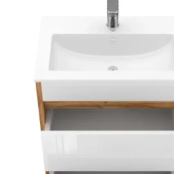 Vicco Ensemble meubles bain Chêne de force doré 2 pièces, meuble bas 60 cm