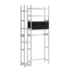 Vicco Etagère de toilettes Blanc 78.5x163cm avec 2 tiroirs en non-tissé* Meuble Wc