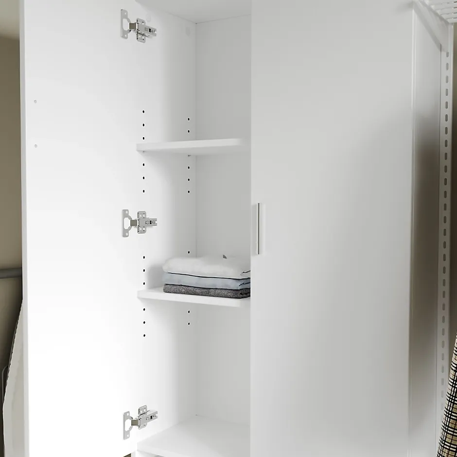 Vicco Meuble de machine à laver Blanc 64x190cm avec 2 portes longues* Meuble Wc