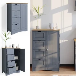 Vicco Meuble de rangement de salle de bain Gris 55x81cm* Armoire De Salle De Bains