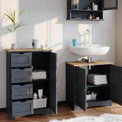 Vicco Meuble de rangement de salle de bain Gris 55x81cm* Armoire De Salle De Bains