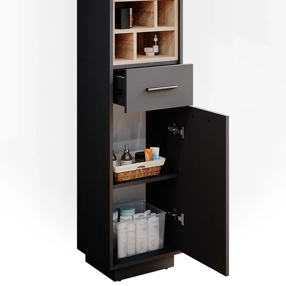 Vicco Meuble de rangement de salle de bain Anthracite 38x190cm