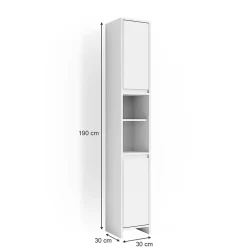 Vicco Meuble de rangement de salle de bain Blanc 30x190cm