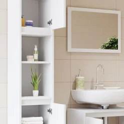 Vicco Meuble de rangement de salle de bain Blanc 30x190cm