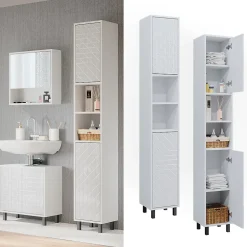 Vicco Meuble de rangement de salle de bain Blanc 30x190.3cm* Colonne De Salle De Bains