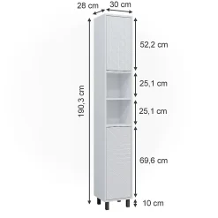 Vicco Meuble de rangement de salle de bain Blanc 30x190.3cm* Colonne De Salle De Bains