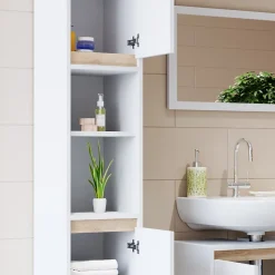 Vicco Meuble de rangement de salle de bain Blanc/Sonoma 30x190cm* Colonne De Salle De Bains