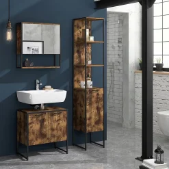 Vicco Meuble de rangement de salle de bain Bois antique 33x185cm* Colonne De Salle De Bains