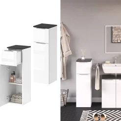 Vicco Meuble de rangement de salle de bain Blanc Haute brillance 30x95cm* Armoire De Salle De Bains