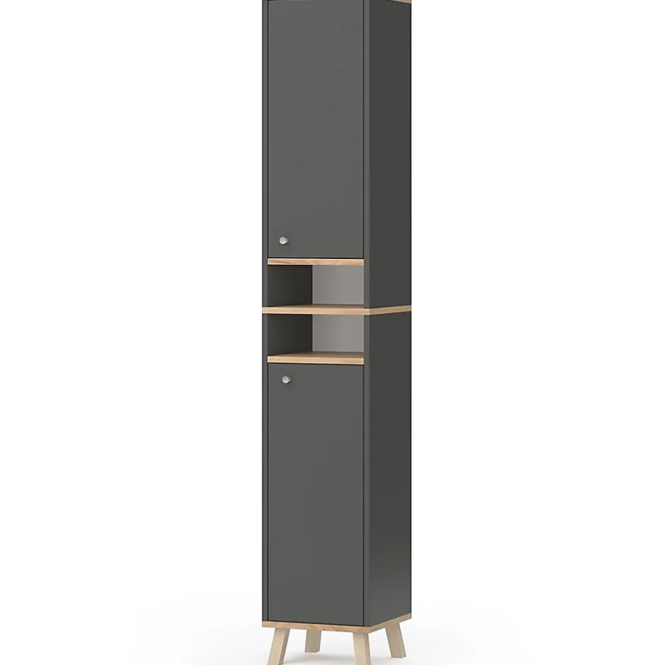 Vicco Meuble de rangement de salle de bain Anthracite 30x174cm